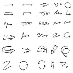 doodle arrow collection handdrawn vector style