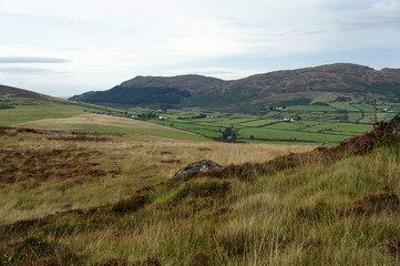 Fototapeta na wymiar Landscapes of Ireland.Hilly green valley on the Cooley Peninsula.
