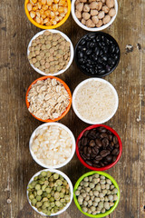jars with beans grains