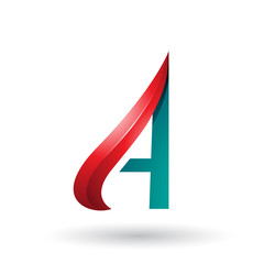 Red and Green Embossed Arrow-like Letter A Illustration