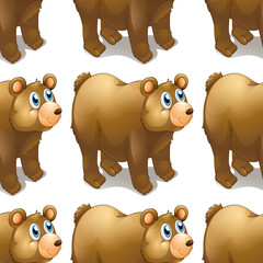 Seamless pattern tile cartoon with bear