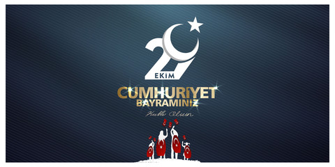 29 ekim, cumhuriyet bayrami, Translation: 29 october Republic Day Turkey and the National Day in Turkey. celebration republic. vector illustration.