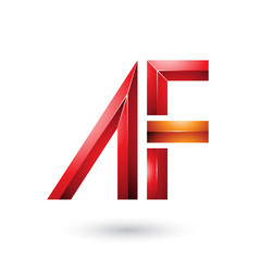 Red and Orange Glossy Letters of A and F Illustration
