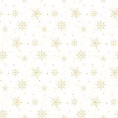 Snowflake Gold Glitter Seamless Pattern