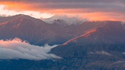 Remarkables Ski Field on a Cloudy Morning New Zealand