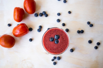 Tomato juice with blueberry