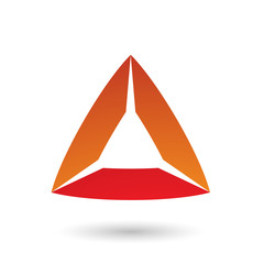 Fototapeta premium Red and Orange Triangle with Bowed Edges Illustration