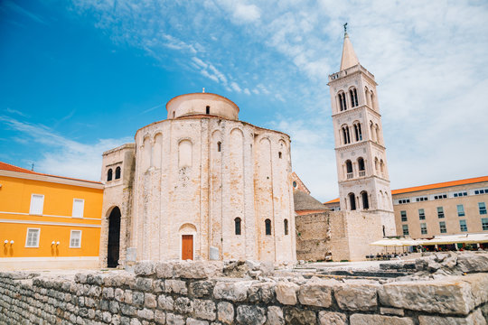 St. Donatus Church and Bell Tower at Roman square in Zadar, Croatia