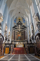 Fototapeta na wymiar ANTWERP, BELGIUM - SEPTEMBER 5: Presbytery of St. Pauls church (Paulskerk) on September 5, 2013 in Antwerp, Belgium