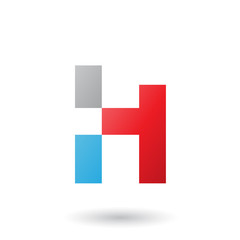 Obraz premium Red Letter H with Rectangular Shapes Illustration