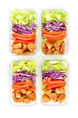 Chicken peanut salad prep bowls