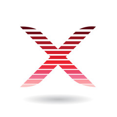 Obraz premium Rounded Striped Red Icon for Letter X Illustration