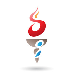 Obraz premium S Shaped Red Fire and Torch Illustration