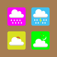 Cloul and rain, weather flat icon