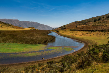 Views of the Ccochacajas lagoon, Apurimac. Peru