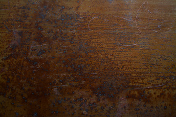 Rusty old iron texture with mechanical damage