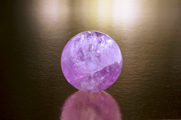 Amethyst mineral ball, mountain quartz.