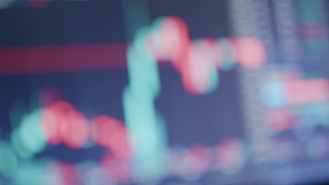 Stock Market 3.3 Defocused Blured Bear And Bull Trends Of Currency and Stocks