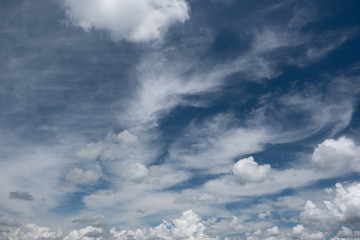 White clouds with a blue  sky