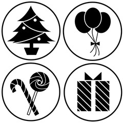 A set of a Christmas party icon. Simply flat design isolated on white background. A symbolic icon graphic for web, logo, app, banner and etc.