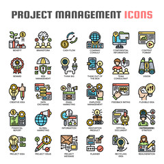 Project Management , Thin Line and Pixel Perfect Icons