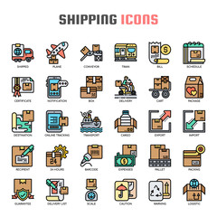 Shipping , Thin Line and Pixel Perfect Icons