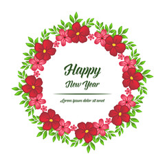 Various crowd of beautiful wreath frame for pattern of card happy new year. Vector