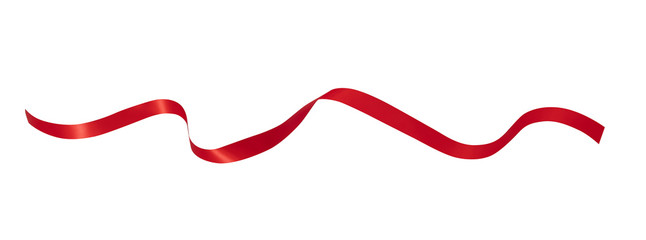 Red ribbon isolated on white background,clipping path
