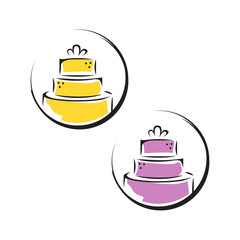 Sweet Shop cake logo template design vector Illustration