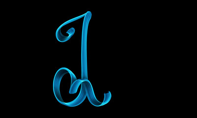 Obraz premium Capital letter I lettering 3d illustration isolated on black background