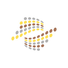 Abstract motif with circles dot LED logo design vector shape element vector