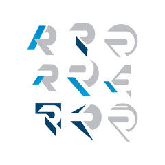 set of creative R Letter logo design vector graphic concept illustrations