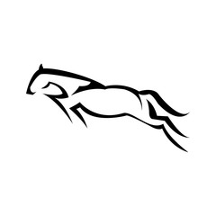 Horse Logo Template Vector illustration design. emblem of horse head on white background.
