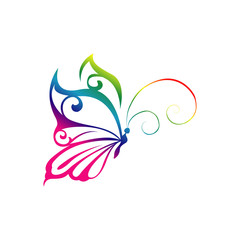 abstract butterflies a Beauty Butterfly logo design template Vector illustration