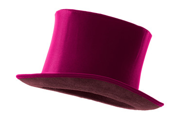 Vintage men fashion and magic show conceptual idea with side profile angle on victorian pink top...