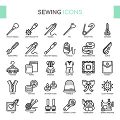 Sewing , Thin Line and Pixel Perfect Icons