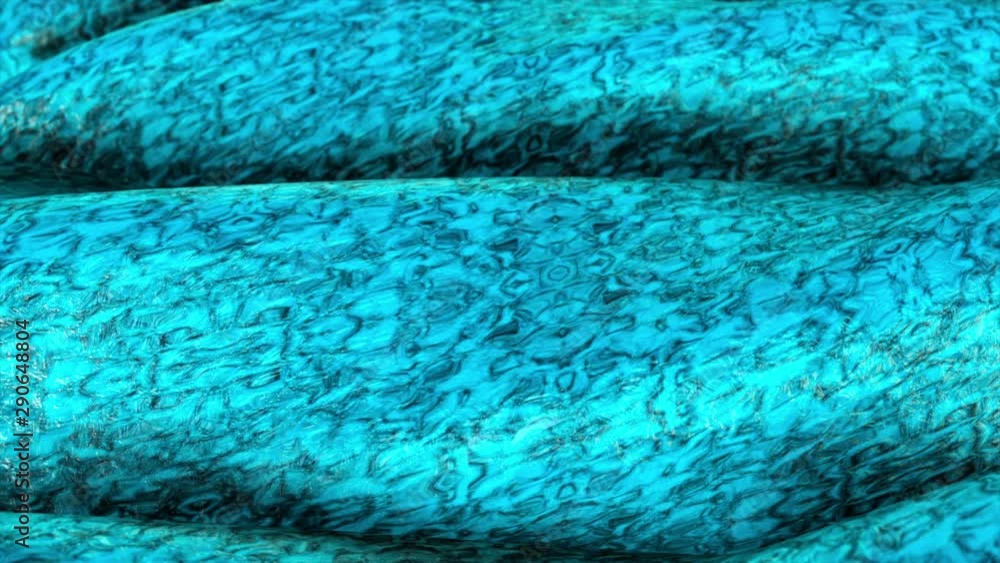 Aufkleber abstract smooth turquoise surface with flowing waves, seamless loop. animation. futuristic backgroun