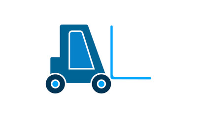 Forklift icon in flat style for logistics and warehouse operations