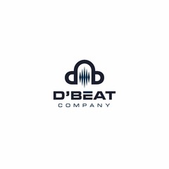 Obraz premium BD letter Earphone beat icon logo design template