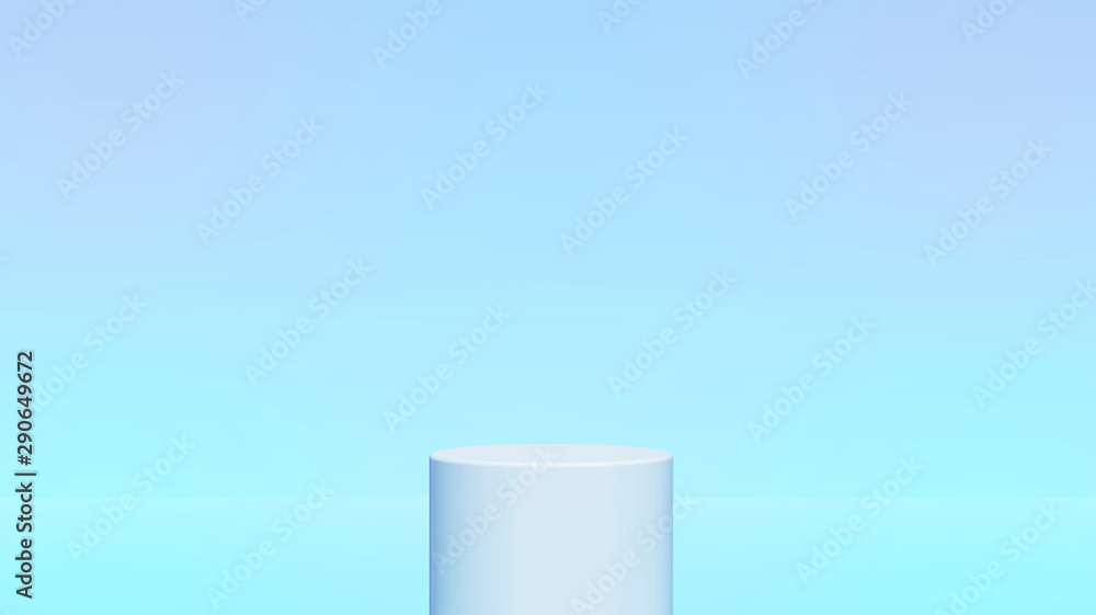Poster 3d illustration abstract pattern soft pastel gradient background. empty space studio room with pedes
