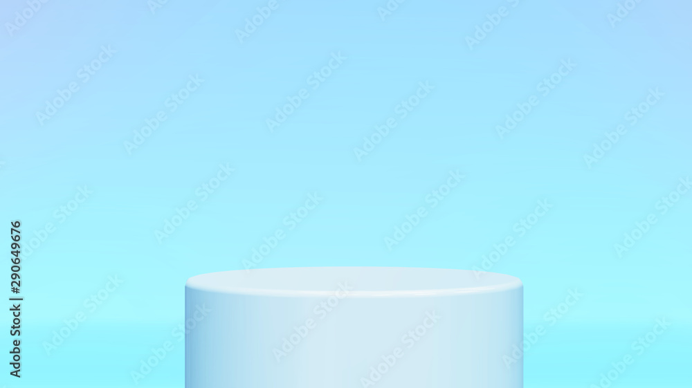 Poster 3d illustration abstract pattern soft pastel gradient background. empty space studio room with pedes