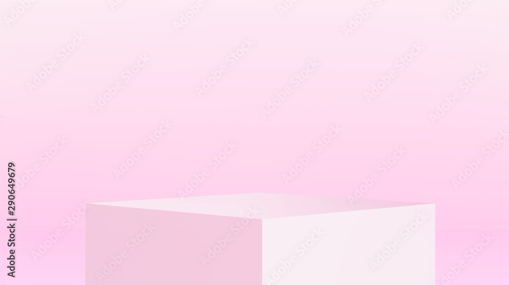 Poster 3d illustration abstract pattern soft pastel gradient background. empty space studio room with pedes