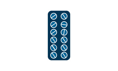 Pills icon for pharmaceuticals or healthcare content