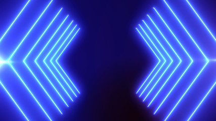 Abstract Neon bright lens flare colored on black background. Laser show colorful design for banners advertising technologies