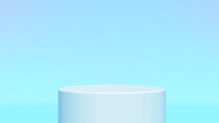 3D illustration Abstract pattern soft pastel gradient background. empty space studio room with pedestal showcase tablecloth for display product ad website