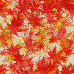 Naklejka na ściany i meble Autumn leaves seamless background