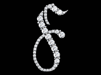 diamond letters with gemstones (high resolution 3D image)