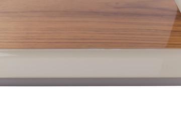 Background or concept of minimalist furniture facade for the kitchen, furniture interior on a white background.