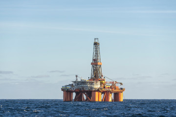 Offshore oil rig at day