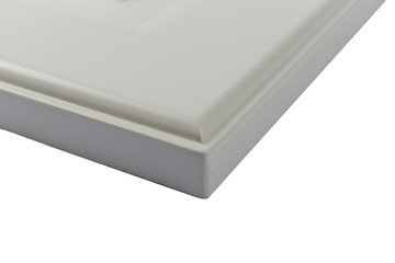 Background or concept of minimalist furniture facade for the kitchen, furniture interior on a white background.